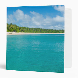 Palm tree lined beach, Tonga 3 Ring Binder
