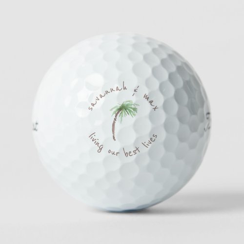 Palm Tree Living our best lives Name Titleist Pro  Golf Balls