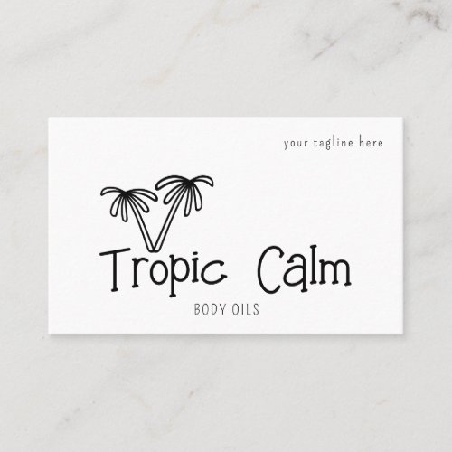 Palm Tree Logo  Beach Theme Business Card