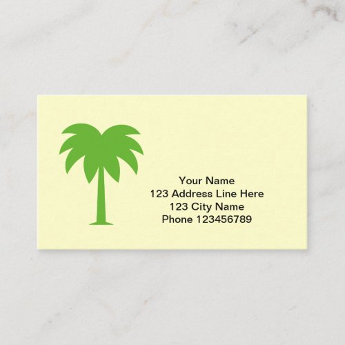 Palm tree logo business card