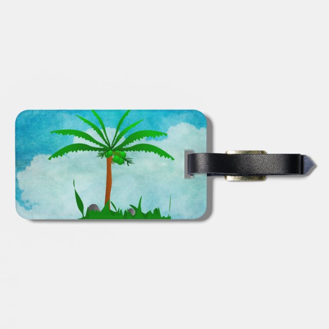 Palm Tree Luggage Tag (Back Horizontal)