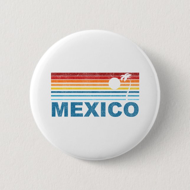 Palm Tree Mexico Pinback Button (Front)