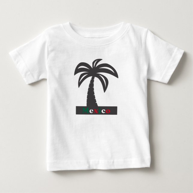 Palm Tree (Mexico Vacation) - Baby Fine Jersey T-S Baby T-Shirt (Front)