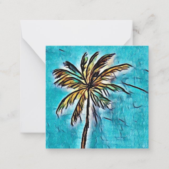 Palm tree mini notecard 2.5" (Front)