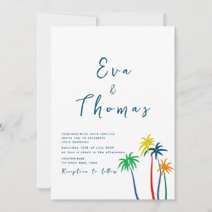 Palm Tree Minimal Beach Wedding Invitation