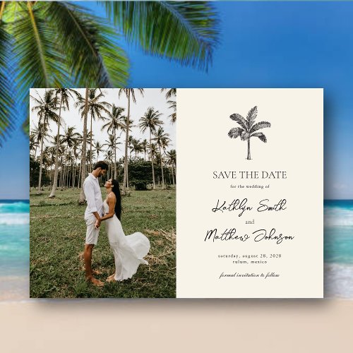 Palm Tree Minimalist Destination Save The Date Magnetic Invitation