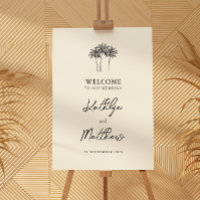 Palm Tree Minimalist Destination Wedding Welcome