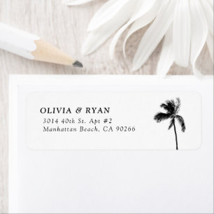 Palm Tree Modern Beach Return Address Labels