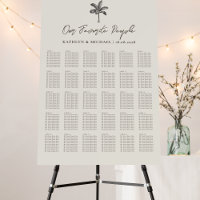 Palm Tree Modern Wedding 30 Table Seating Chart