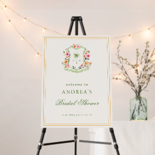 Palm Tree Monogram Bridal Shower Welcome Sign