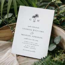 Palm Tree Monogram Tropical Destination Wedding