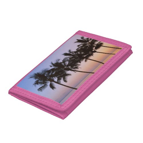 Palm tree morning tri_fold wallet