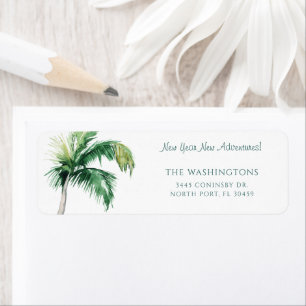 Palm Tree Moving Coastal Return Address Label