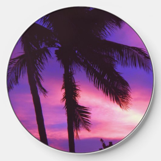 Palm Tree N Purple Sunset Wireless Charger (Front)