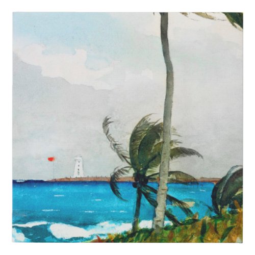 Palm Tree Nassau by Winslow Homer Faux Canvas Print