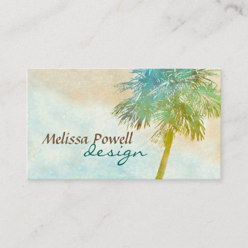 palm tree nature photo art custom double sided business card