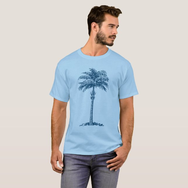 Palm Tree - Ocean Blue T-Shirt (Front Full)