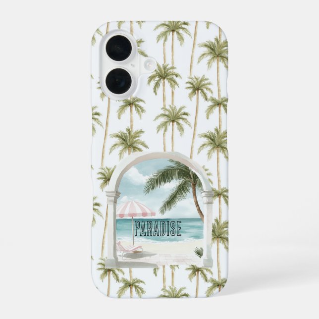 Palm Tree Ocean Paradise Iphone Case (Back)