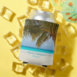 Palm Tree Ocean View Custom Wedding Coozie at Zazzle