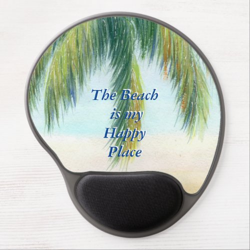 Palm tree on a sunny day on the beach gel mouse pad