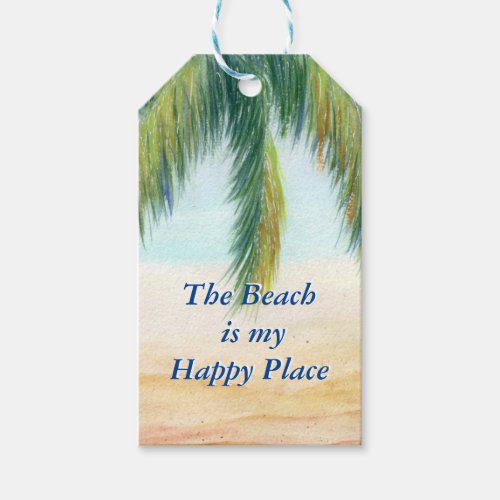 Palm tree on a sunny day on the beach gift tags