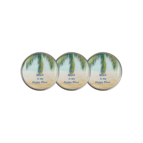 Palm tree on a sunny day on the beach golf ball marker