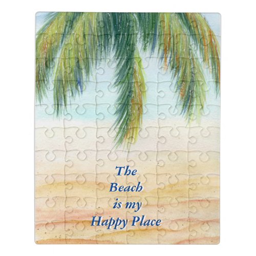 Palm tree on a sunny day on the beach jigsaw puzzle