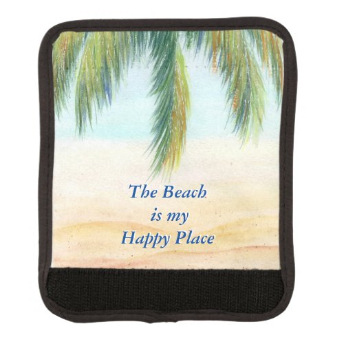 Palm tree on a sunny day on the beach luggage handle wrap