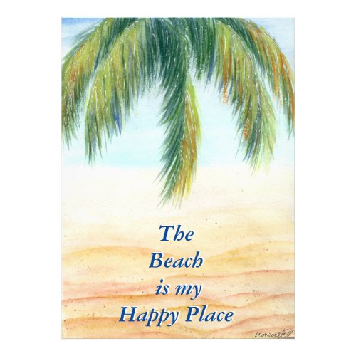 Palm tree on a sunny day on the beach photo print