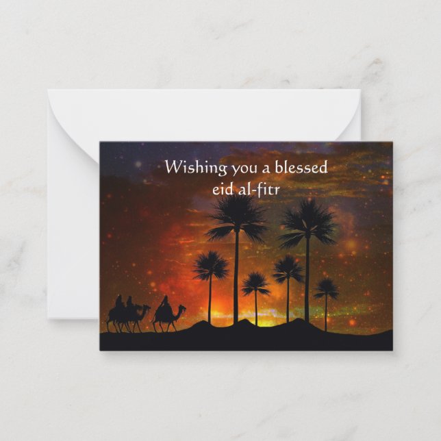 Palm Tree On Dessert Note Card (Front)