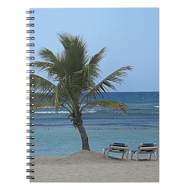 Palm Tree on the Beach Notebook (Front)
