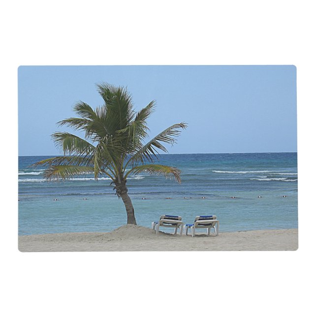 Palm Tree on the Beach Placemat (Front)