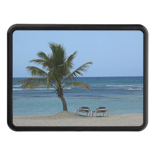Palm Tree on the Beach Trailer Hitch Cover