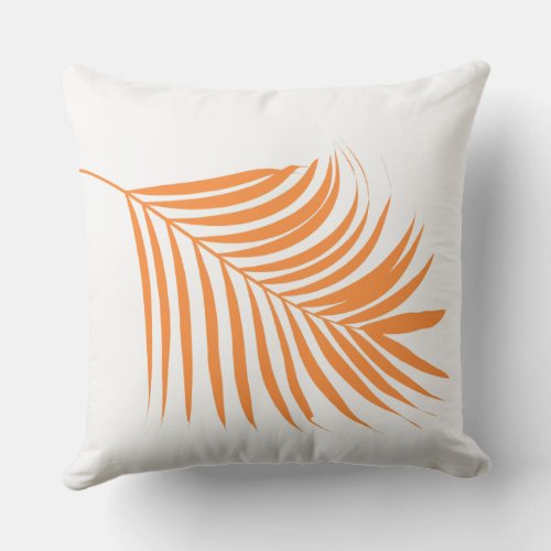 Palm Tree Orange Pink Custom Color Tropical Art Outdoor Pillow