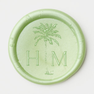 Palm Tree Palmetto Tree Monogram Wax Seal Sticker