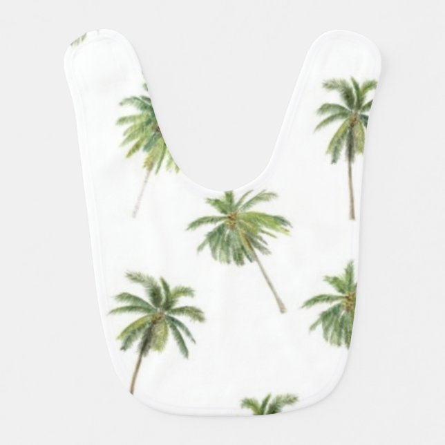 Palm tree pattern baby bib (Front)