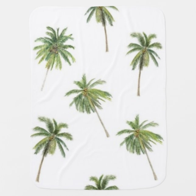 Palm tree pattern baby blanket (Front)