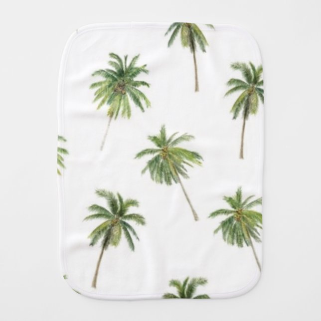 Palm tree pattern baby burp cloth (Front)