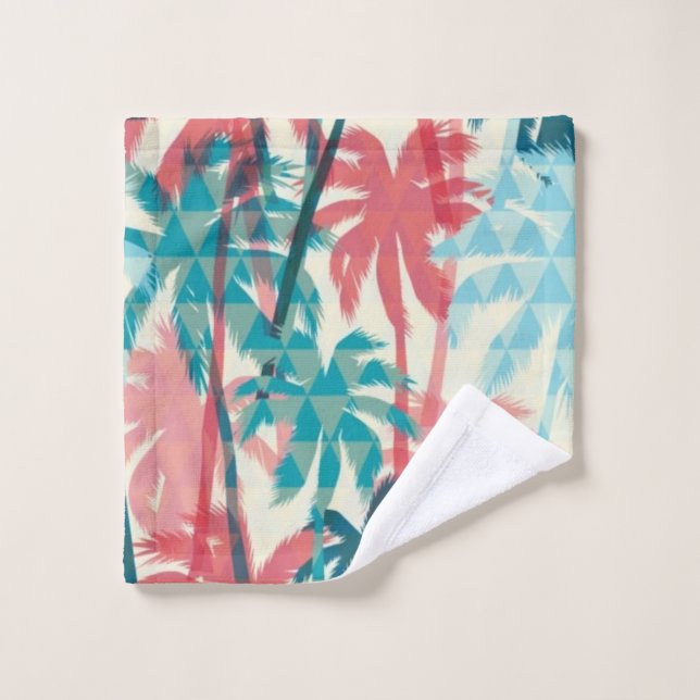 Palm tree pattern bath towel set (Wash Cloth)