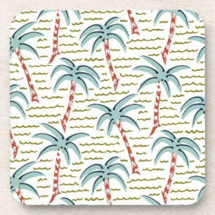 Palm tree pattern beverage coaster
