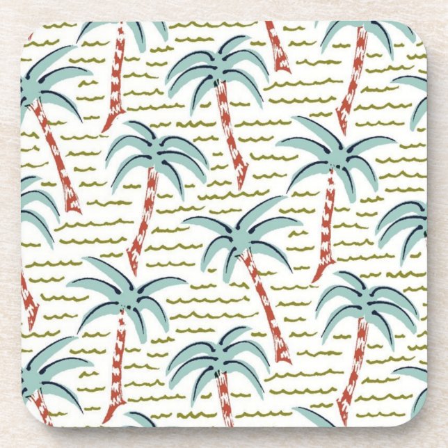 Palm tree pattern beverage coaster (Front)