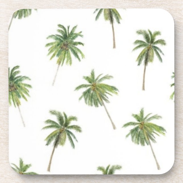 Palm tree pattern beverage coaster (Front)