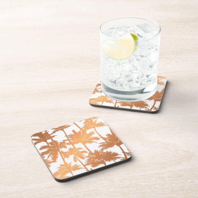 Palm Tree Pattern Beverage Coaster (Right Side)