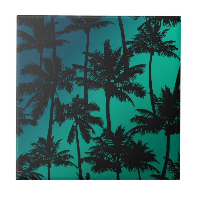 Palm Tree Pattern Ceramic Tile (Front)