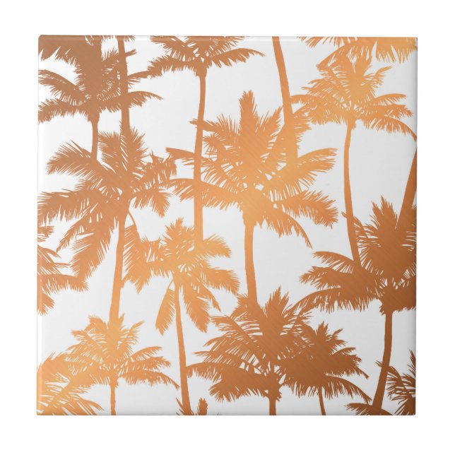 Palm Tree Pattern Ceramic Tile (Front)