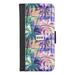 Palm Tree Pattern custom monogram phone wallets