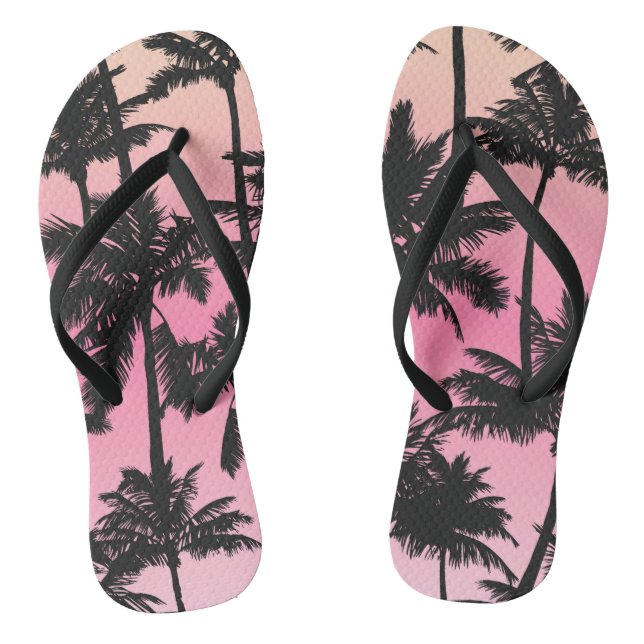 Palm Tree Pattern Flip Flops (Footbed)