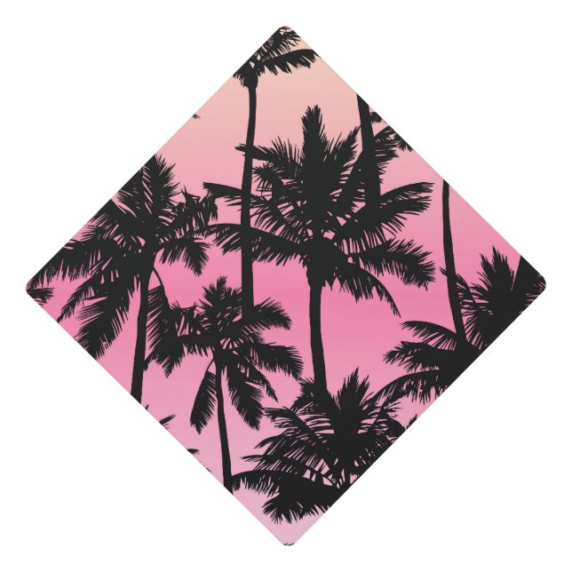 Palm Tree Pattern Graduation Cap Topper (Front)