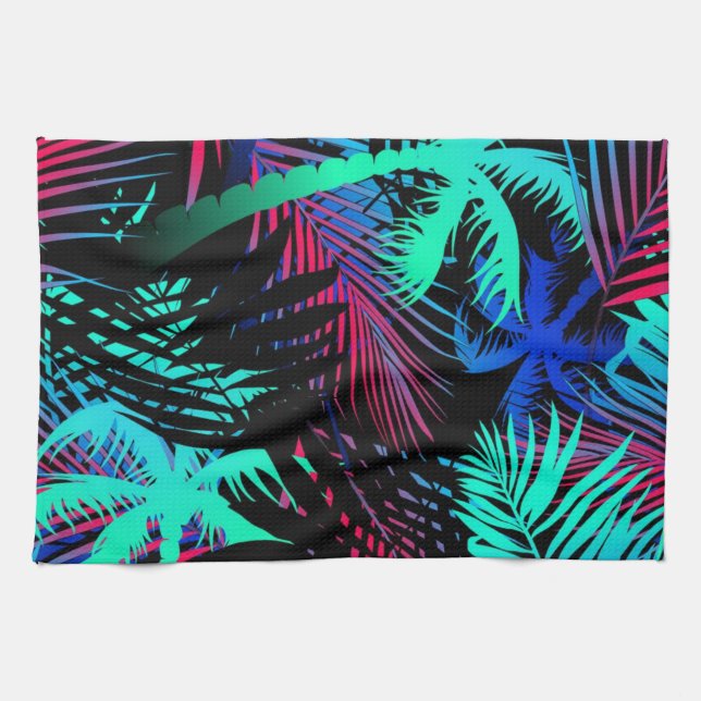 Palm tree pattern kitchen towel (Horizontal)