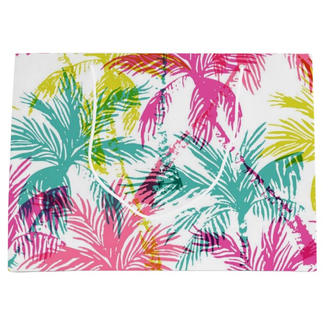 Palm tree pattern large gift bag (Front)